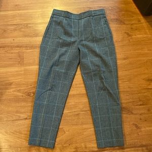 Babaton Aritizia blue and gray checked pants